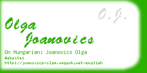 olga joanovics business card